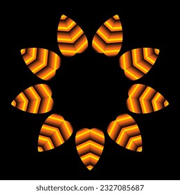 Beautiful colourful design gradient symmetrical caleidoscope leaf 