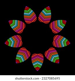 Beautiful colourful design gradient symmetrical caleidoscope leaf 