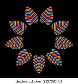 Beautiful colourful design gradient symmetrical caleidoscope leaf 
