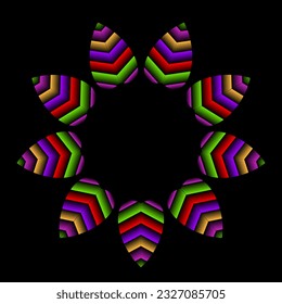 Beautiful colourful design gradient symmetrical caleidoscope leaf 