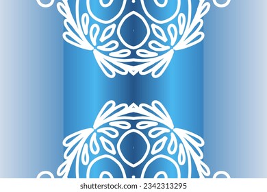 Hermoso fondo de gradiente colorido con flor blanca línea de arte patrón de la cultura indonesia batik tradicional