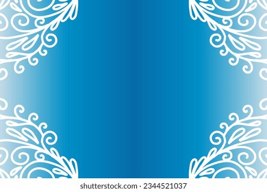 Beautiful colourful  gradient background with white flower leaf line art pattern of indonesian culture traditional batik