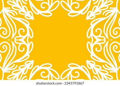 Beautiful colourful  gradient background with white flower leaf line art pattern of indonesian culture traditional batik