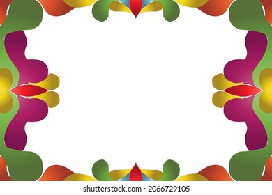 Beautiful colourful  gradient batik ethnic flower floral and leaf frame design Vector for wallpaper background ads or presentation template