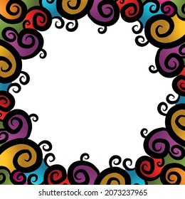 Hermoso gradiente coloreado batik flor étnica floral y diseño de marco de hoja Vector para anuncios de fondo de papel de pared o plantilla de presentación