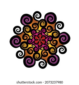 Beautiful colourful  gradient batik ethnic flower floral and leaf frame design Vector for wallpaper background ads or presentation template