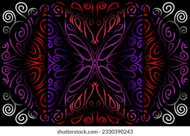 Hermoso color gradiente batik línea étnica de fondo de arte 