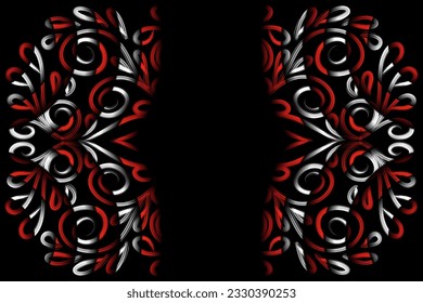 Beautiful colourful gradient batik ethnic line art pattern background 