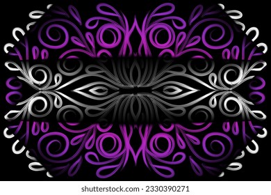 Beautiful colourful gradient batik ethnic line art pattern background 