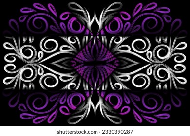 Beautiful colourful gradient batik ethnic line art pattern background 