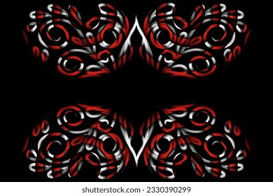 Beautiful colourful gradient batik ethnic line art pattern background 