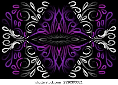 Beautiful colourful gradient batik ethnic line art pattern background 