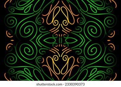 Hermoso color gradiente batik línea étnica de fondo de arte 