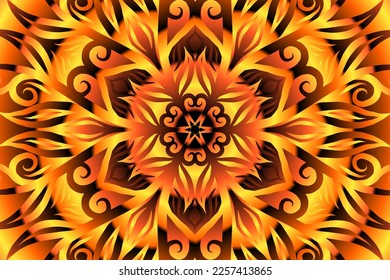 Schöne farbenfrohe Farbverlauf-Blumen-Linie Kunst der traditionellen abstrakten Symbol Batik-Dayak-Ornament-Design-Elemente
