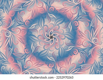 Beautiful colourful gradient line art of indonesian traditional abstract batik dayak ornament for design template elements commercial  ads