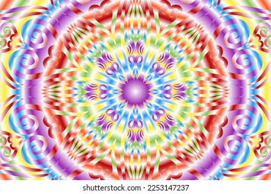 Beautiful colourful gradient line art of indonesian traditional abstract batik dayak ornament for design template elements commercial  ads