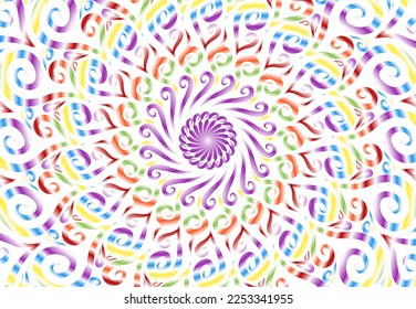 Beautiful colourful gradient line art of indonesian traditional abstract batik dayak ornament for design template elements background 