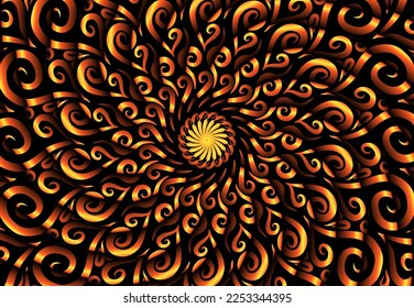 Beautiful colourful gradient line art of indonesian traditional abstract batik dayak ornament for design template elements background 