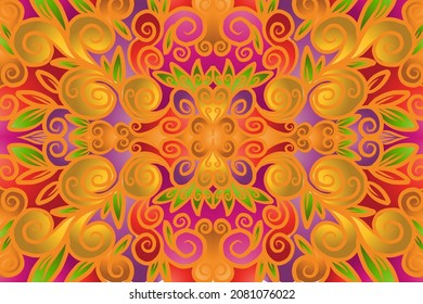 Beautiful colourful traditional design of batik ethnic flower floral 