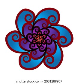 Beautiful colourful traditional design of batik ethnic flower floral 