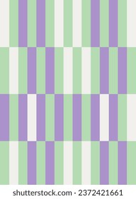 Schöner, bunter, vertikaler Hintergrund aus Ziegelsteinen. Farbiges Ziegelmuster. Design drucken. Grafikdesign. Vectormuster.Geometrisches Muster. Pastellfarbener Hintergrund. Farbton Lila und Grün.