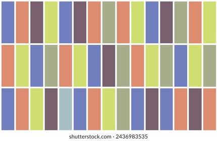 Hermoso fondo de pared de ladrillo vertical colorido. Patrón de ladrillo colorido. Diseño de impresión. Diseño gráfico. Vector pattern.Geometric pattern. Fondo de color pastel. Tono de color mixto. Patrón de tela