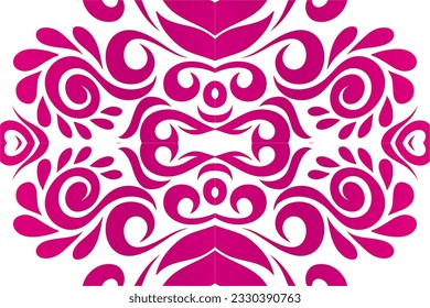 Hermoso color blanco y rosa gradiente batik línea étnica línea de fondo 
