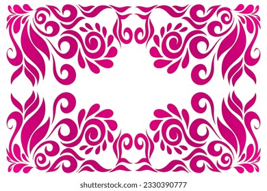 Beautiful colourful white and pink gradient batik ethnic line art pattern background 