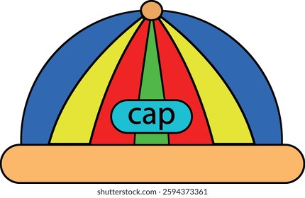 beautiful colouring cap icon vector design illustration