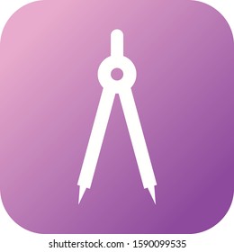 Beautiful Compass Glyph Vector Icon