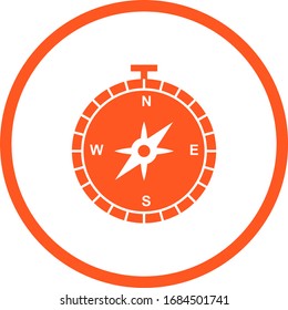 Hermoso icono vector de glifos de brújula