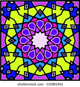 Beautiful and complex twelve(12) point ancient islamic star geometric pattern ornament.This pattern can be found in few mosque constructed in after 12th century during Mamluki,Ghurid & Ottoman dynasty