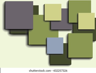Beautiful composition of the green squares