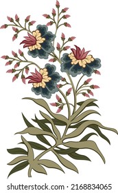 Hermosa composición con flores dibujadas a mano. Ilustración de ramo de flores.