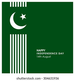 beautiful composition of Lines with Moon Vector 14 August. Pakistan Independence Day. Celebration Card. Illustration