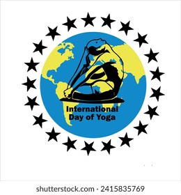 Beautiful concept banner vector illustration for the International Yoga day with lotus pose silhouette and candles. simple logo design, design of international yoga day celebrated in june. Encourage