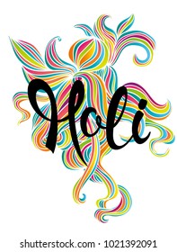 Beautiful concept design poster Holi. Indian Festival of Paint. Vector illustration for greeting card, banner or poster.