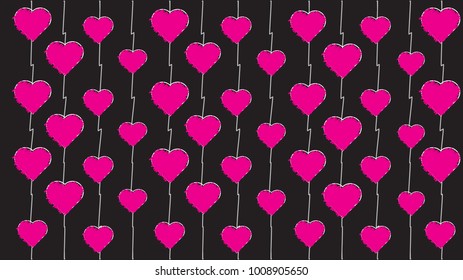 Beautiful Confetti Hearts Falling on Background. Invitation Template Background Design, Greeting Card, Poster. Valentine Day. Vector illustration
