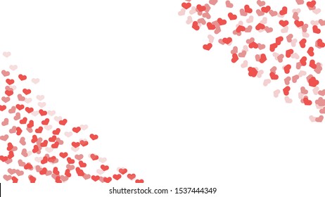 Beautiful Confetti Hearts Falling on Background. Invitation Template Background Design, Greeting Card, Poster. Valentine Day. Vector illustration