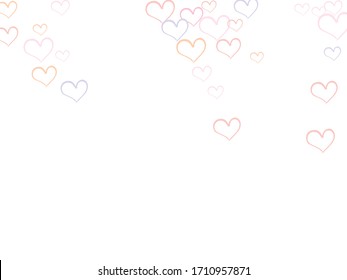Beautiful Confetti Hearts Falling on Background. Invitation Template Background Design, Greeting Card, Poster. Romantic love isolated on white background. Valentine sign symbol.