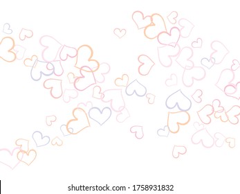 Beautiful Confetti Hearts Falling on Background. Invitation Template Background Design, Greeting Card, Poster. love icon Vector illustration