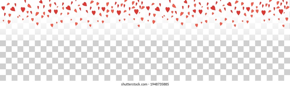 Beautiful Confetti Hearts Falling on Background. Invitation Template Background Design. Vector illustration