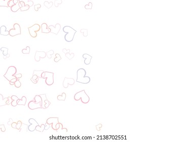 Beautiful Confetti Hearts Falling on Background. Flat illustration of wedding love. love icon Valentine sign symbol.