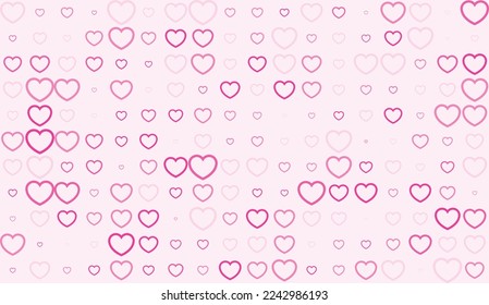 Beautiful Confetti Hearts Falling on Background. Invitation Template Background Design, Greeting Card, Poster. Valentine Day. Vector illustration