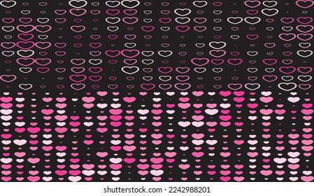 Beautiful Confetti Hearts Falling on Background. Invitation Template Background Design, Greeting Card, Poster. Valentine Day. Vector illustration