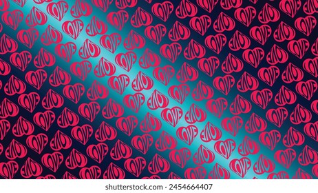 Beautiful Confetti Hearts Falling on Background. 
Invitation Template Background Design, Greeting Card, Poster. Valentine Day. Vector illustration