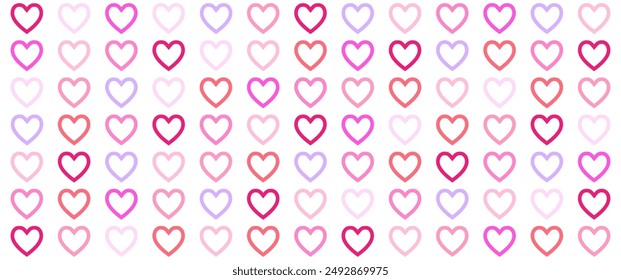 Beautiful Confetti Hearts Falling on Background. Invitation Template Background Design, Greeting Card, Poster. Valentine Day. seamless background with different colored confetti hearts.	