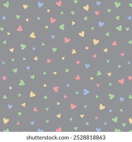 Beautiful Confetti Hearts Falling on Background. Invitation Template Background Design, Greeting Card, Poster. Seamless background with different colored confetti hearts.