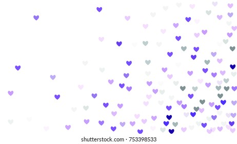 Beautiful Confetti Hearts Falling on Background. Invitation Template Background Design, Greeting Card, Poster. Valentine Day. Vector illustration