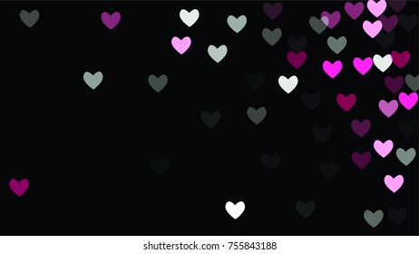 Beautiful Confetti Hearts Falling on Background. Invitation Template Background Design, Greeting Card, Poster. Valentine Day. Vector illustration